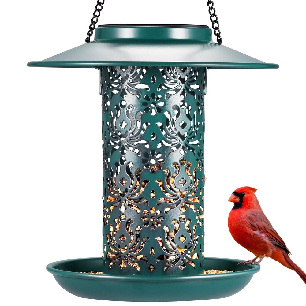 Sweetfull Solar Hanging Heavy Bird Feeder for Outside, Weather Resistance